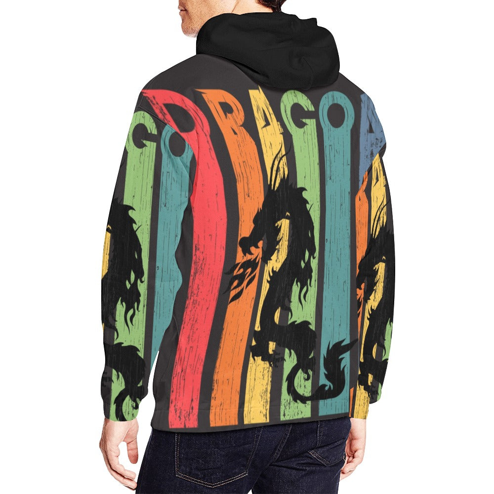 Dragon Vintage All Over Print Hoodie