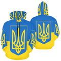 Flag And Coat Of Arms Of Ukraine All Over Print Hoodie